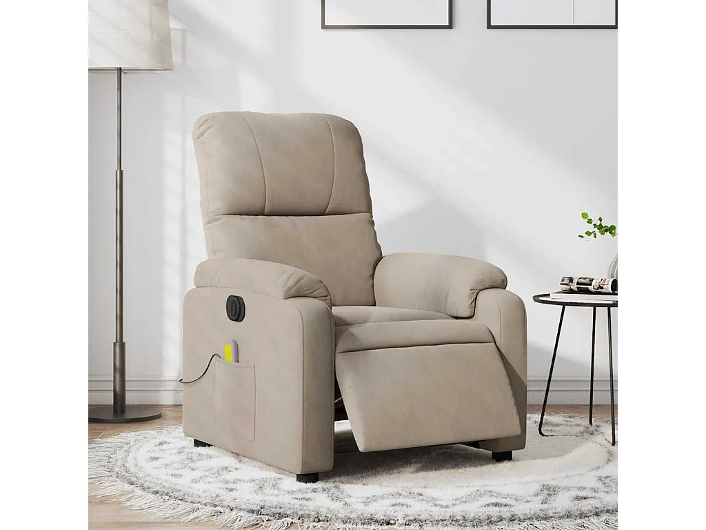 Fauteuil inclinable de massage électrique taupe