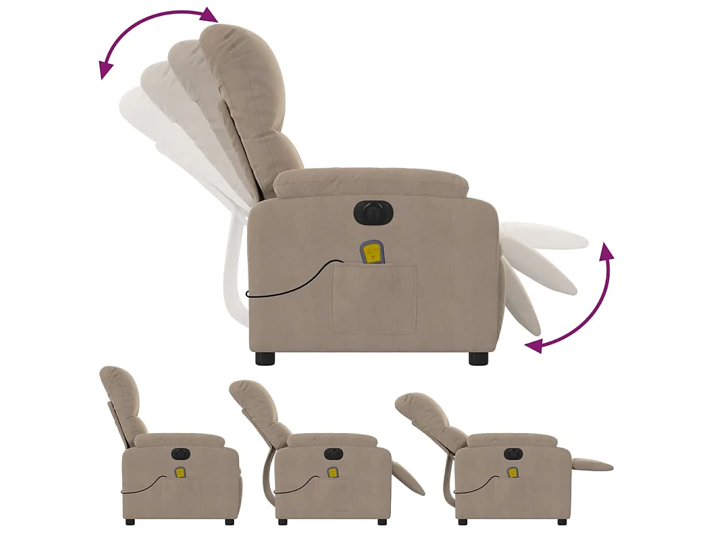 Fauteuil inclinable de massage électrique taupe