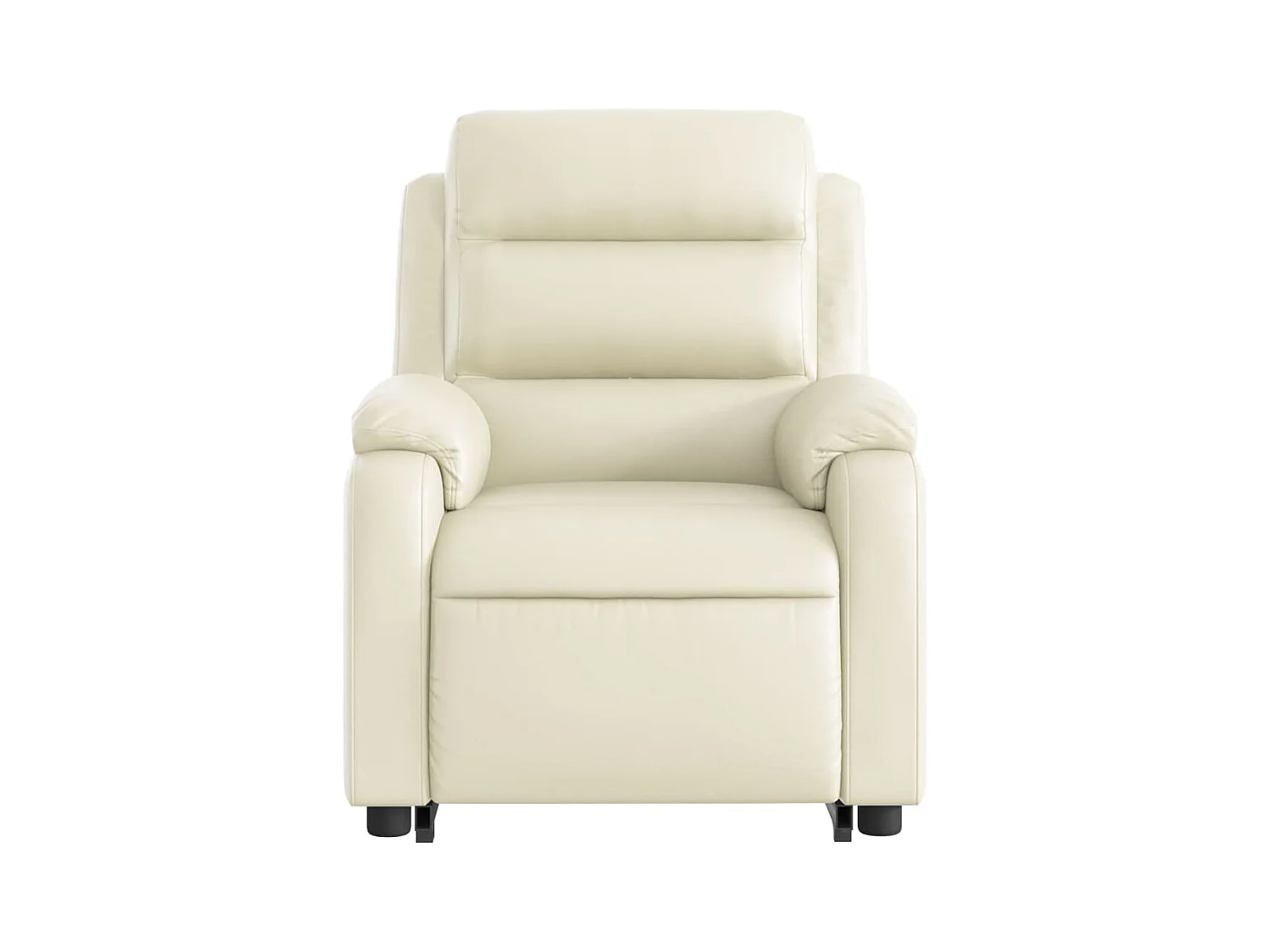 Fauteuil inclinable de massage électrique crème similicuir