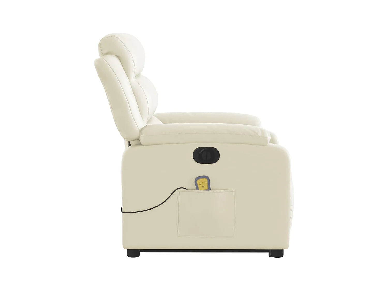 Fauteuil inclinable de massage électrique crème similicuir
