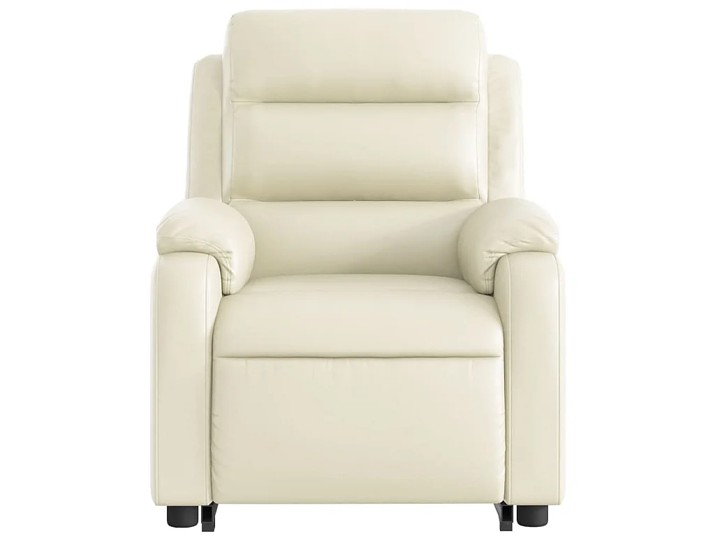 Fauteuil inclinable de massage électrique crème similicuir