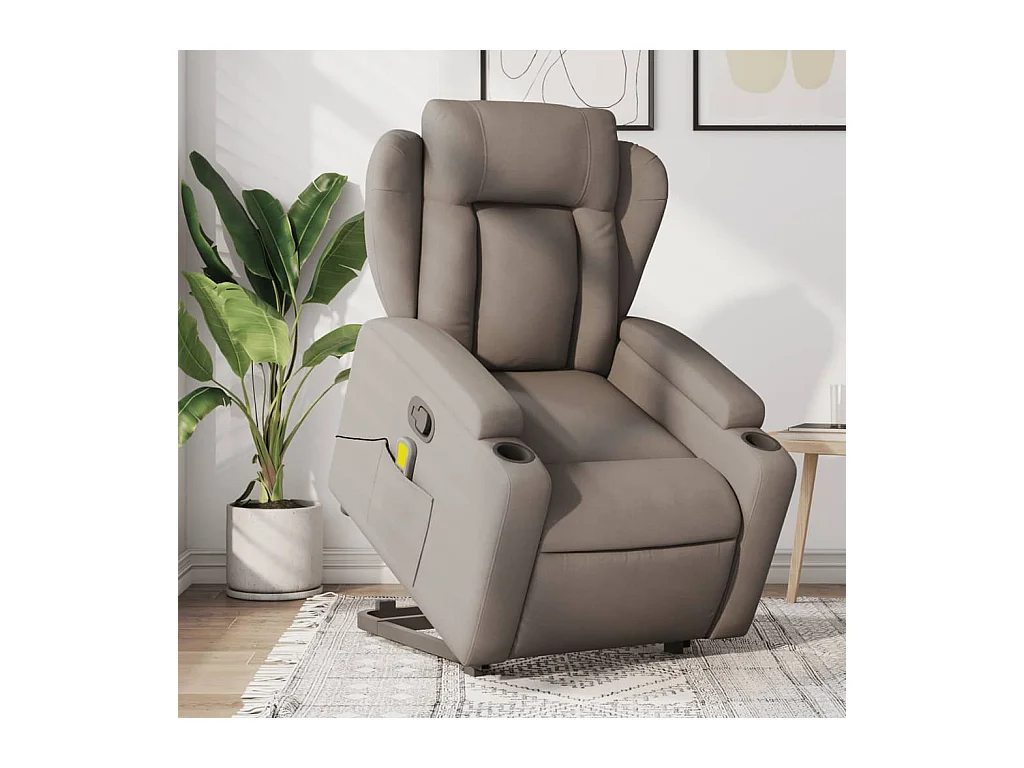 Fauteuil inclinable de massage Taupe Tissu
