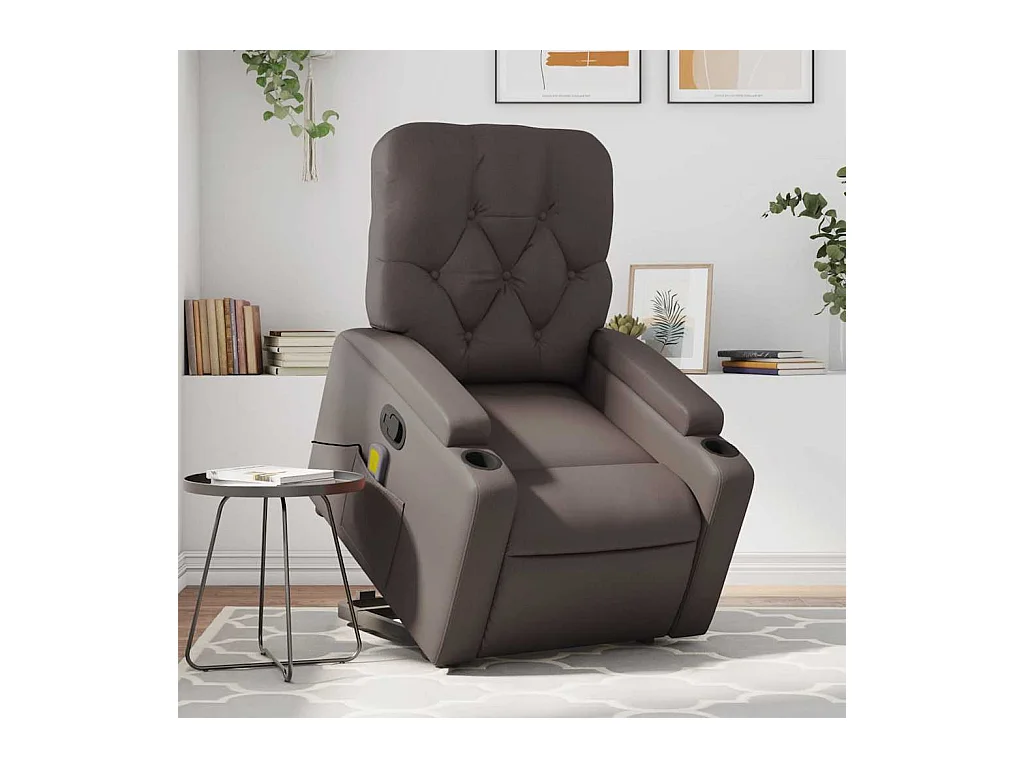 Fauteuil inclinable de massage Marron Similicuir