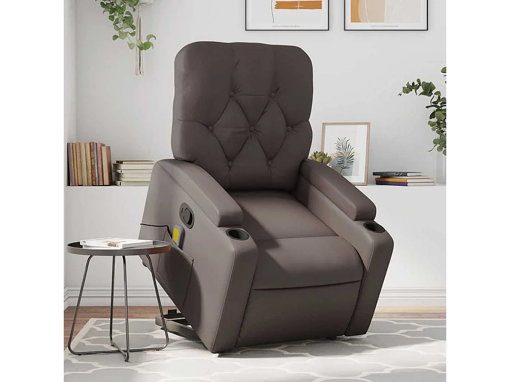Fauteuil inclinable de massage Marron Similicuir
