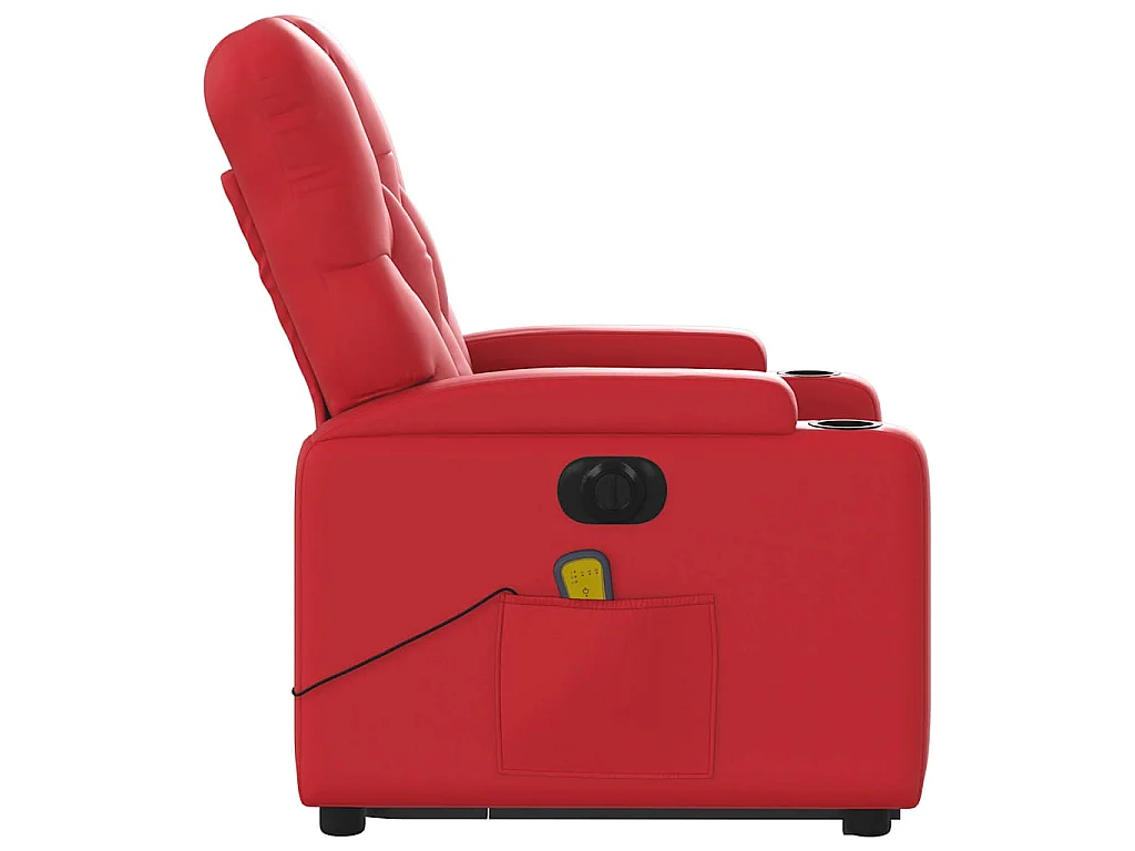 Fauteuil inclinable de massage électrique rouge similicuir