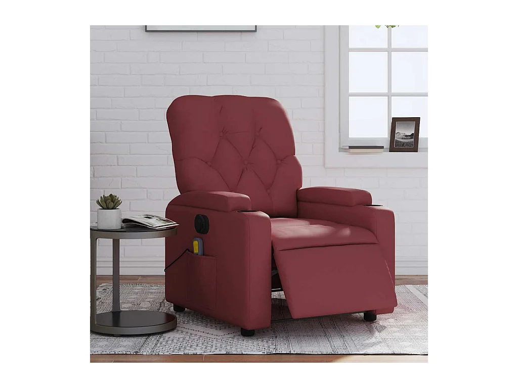 Fauteuil de massage inclinable électrique rouge bordeaux