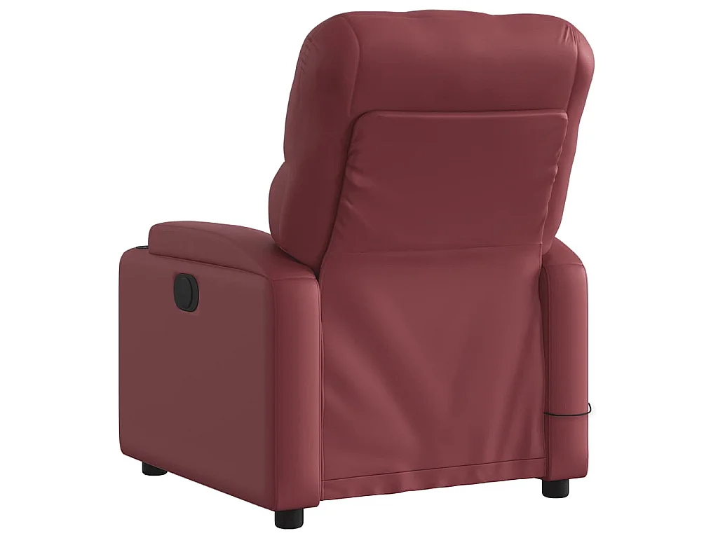 Massagesessel Elektrisch Weinrot Kunstleder