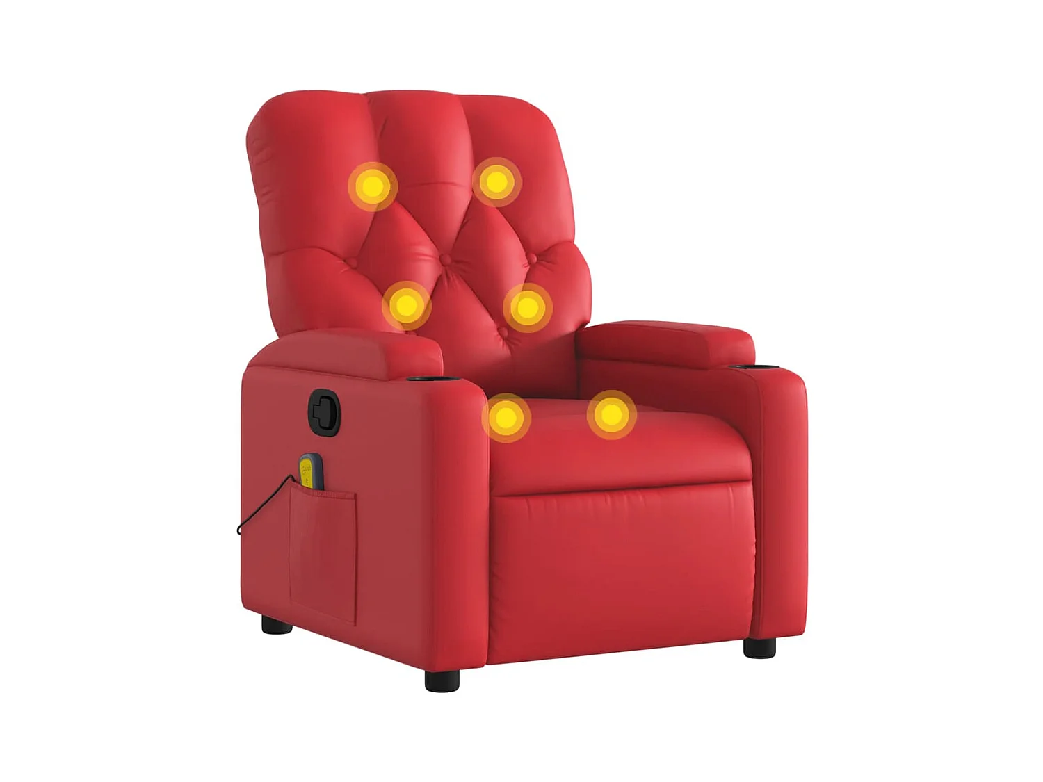 Fauteuil de massage inclinable rouge similicuir