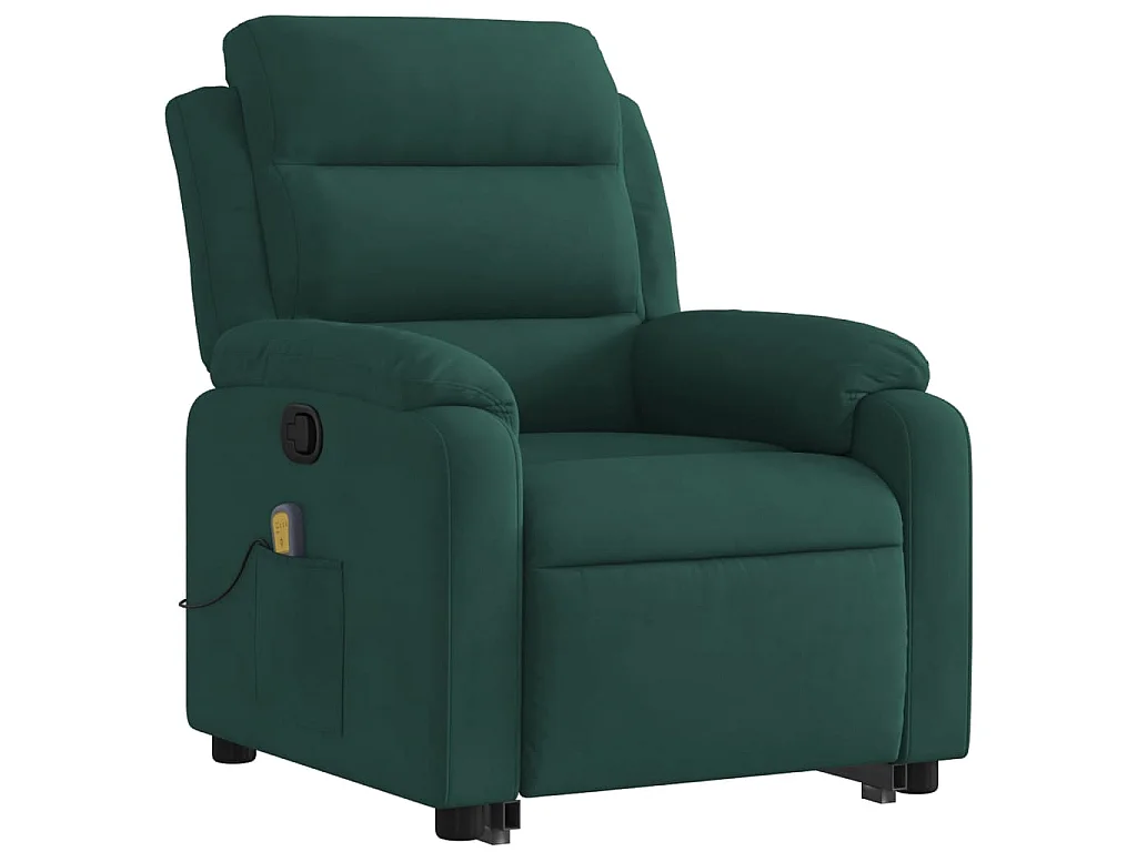 Fauteuil de massage inclinable Vert foncé Velours