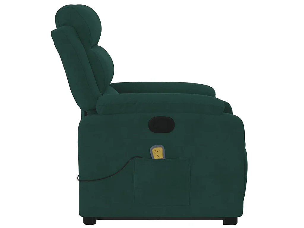 Fauteuil de massage inclinable Vert foncé Velours