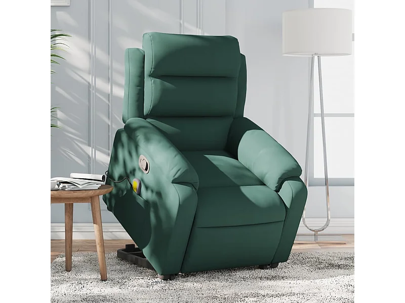 Fauteuil de massage inclinable Vert foncé Velours