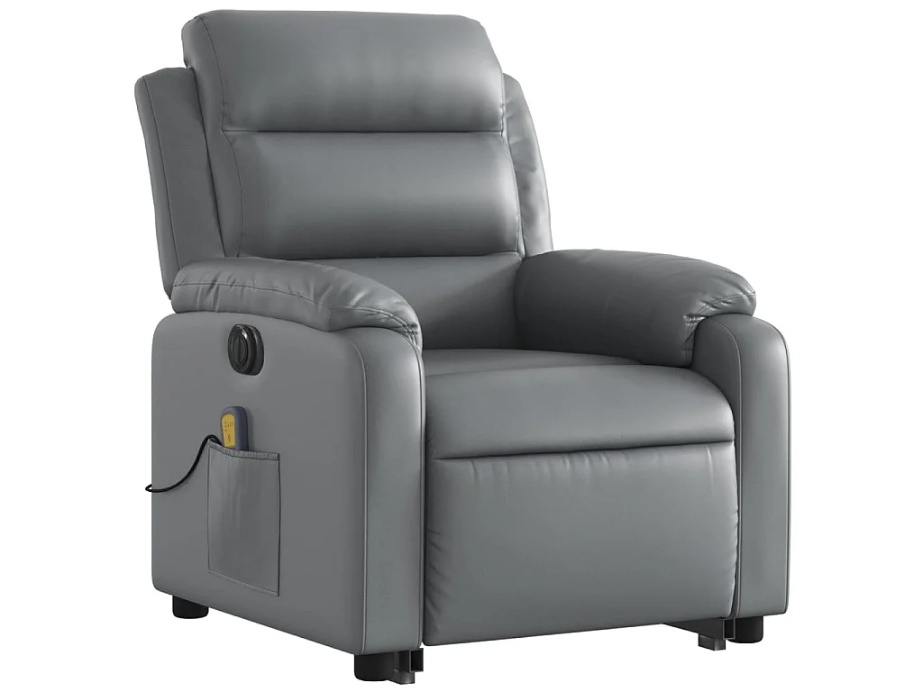 Fauteuil inclinable de massage électrique gris similicuir