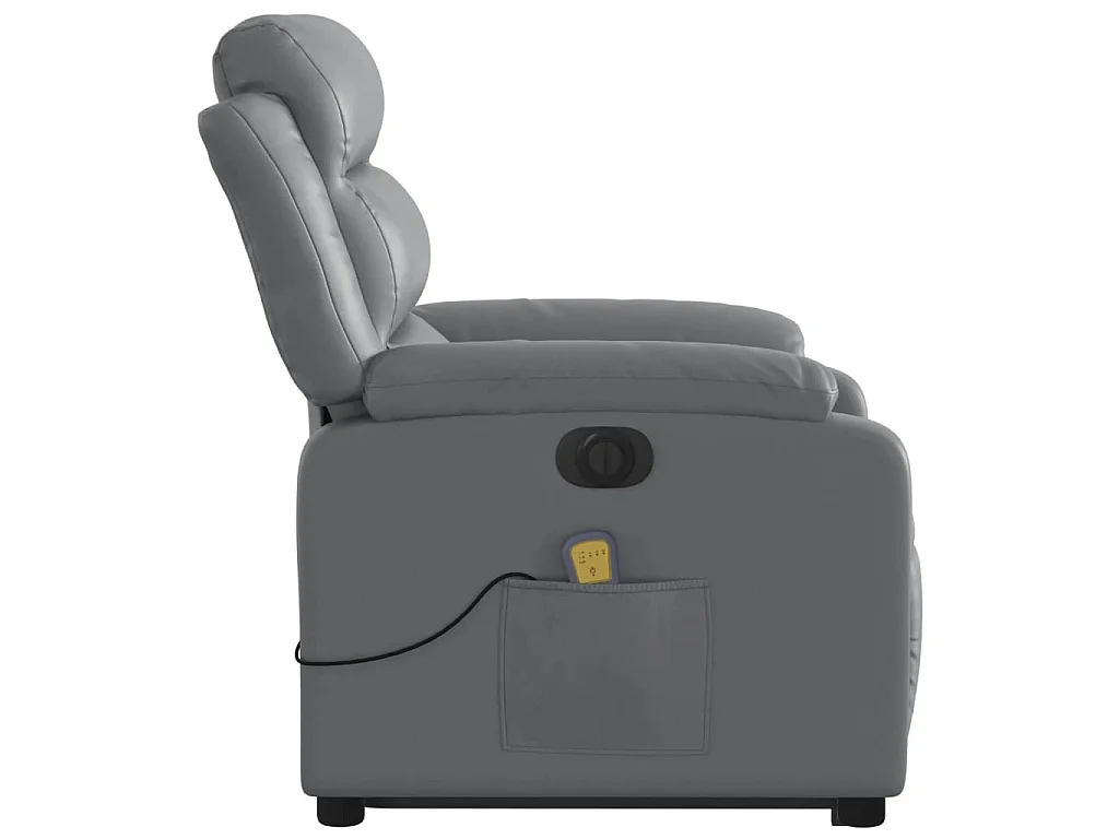 Fauteuil inclinable de massage électrique gris similicuir