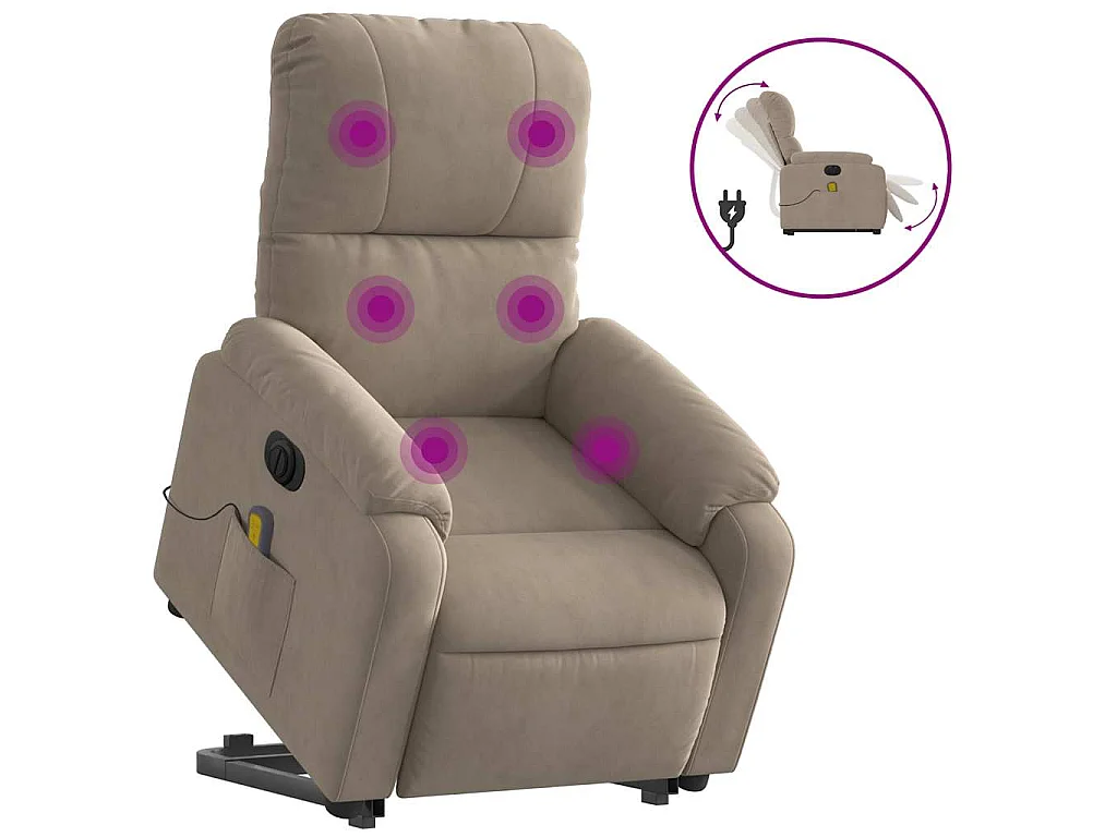 Fauteuil inclinable de massage électrique taupe