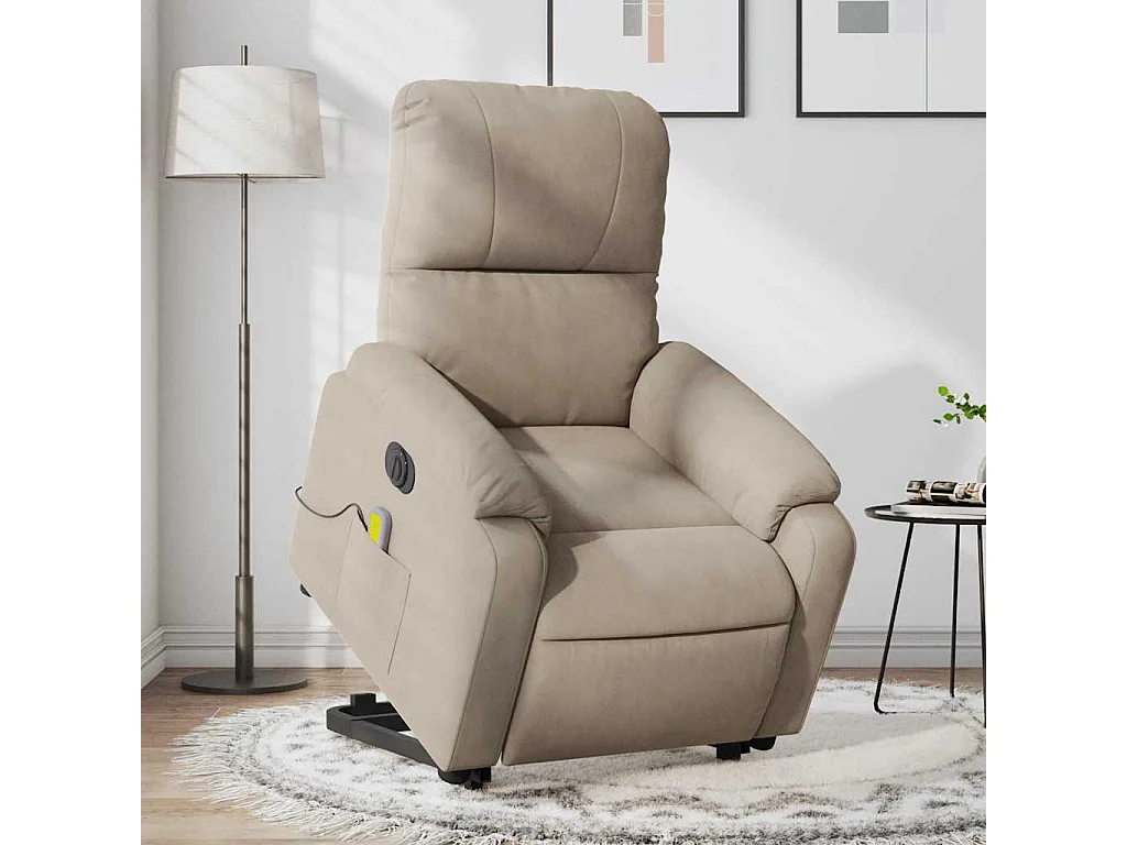 Fauteuil inclinable de massage électrique taupe