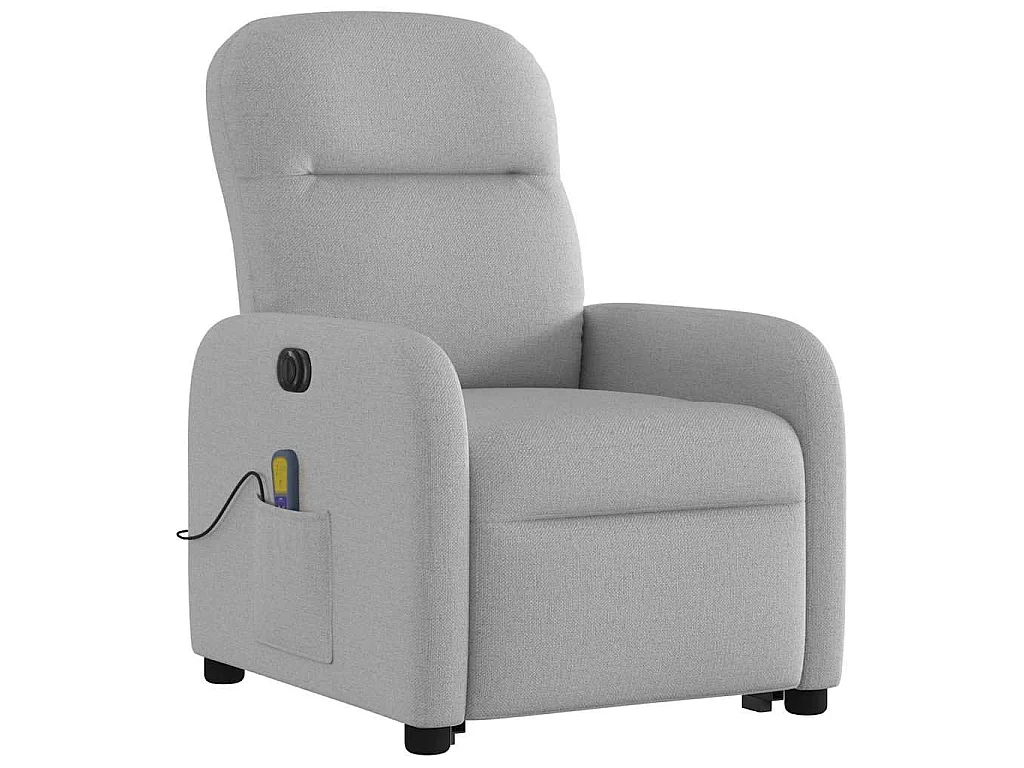 Fauteuil inclinable de massage électrique gris nuage tissu