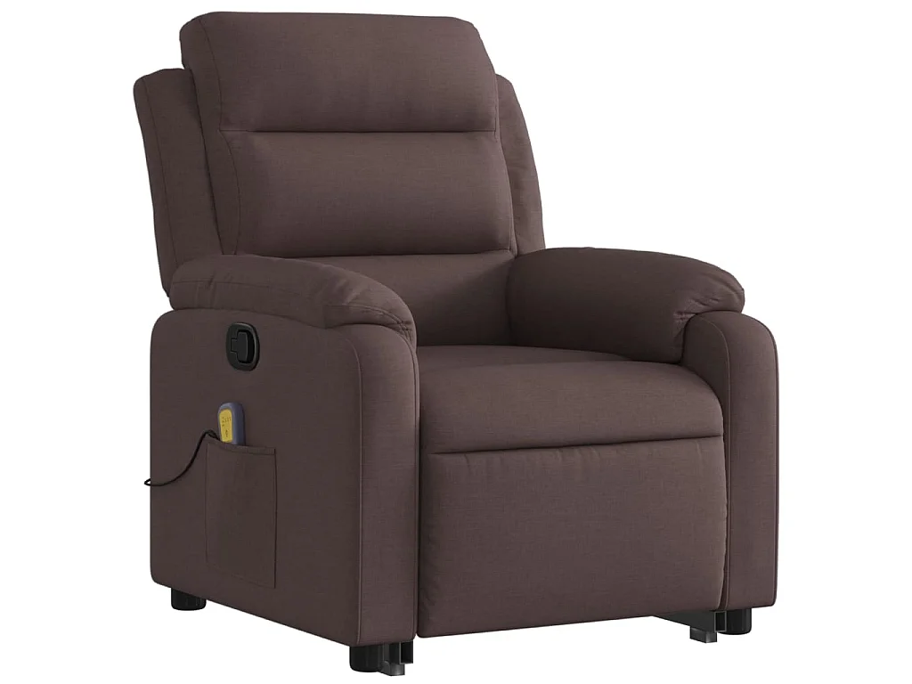 Fauteuil inclinable de massage Marron foncé Tissu