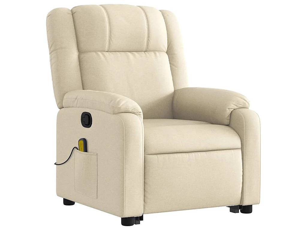 Fauteuil inclinable de massage Crème Tissu