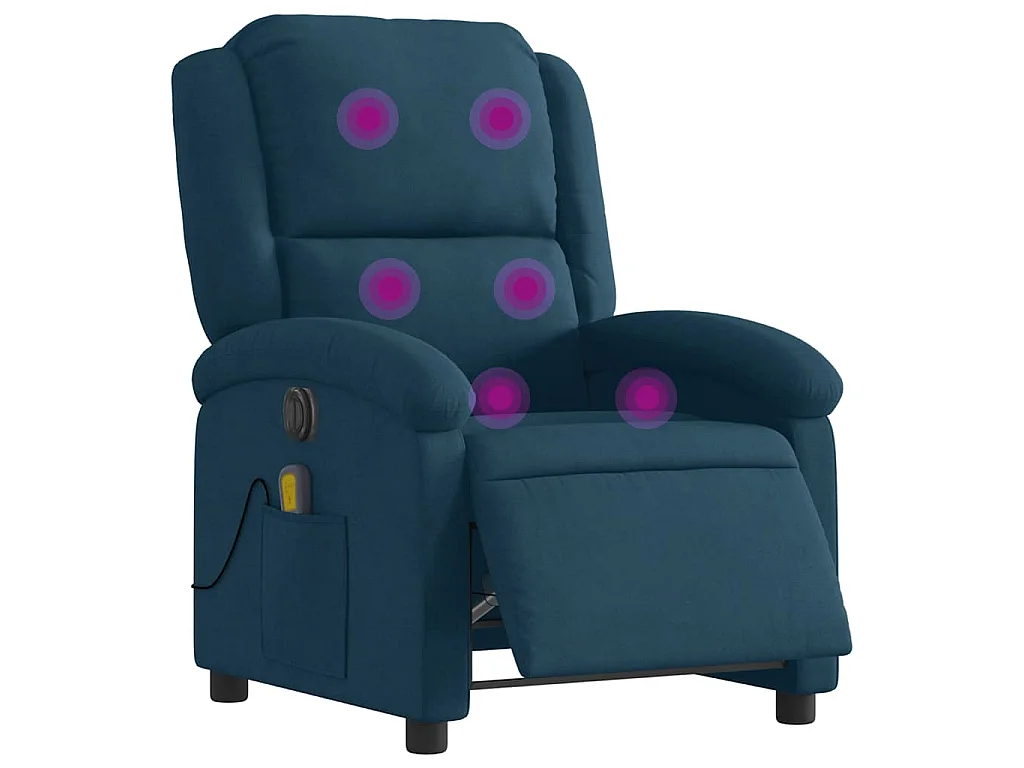 Fauteuil inclinable de massage électrique bleu velours