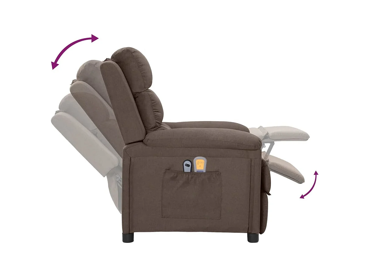 Fauteuil électrique de massage Taupe Tissu