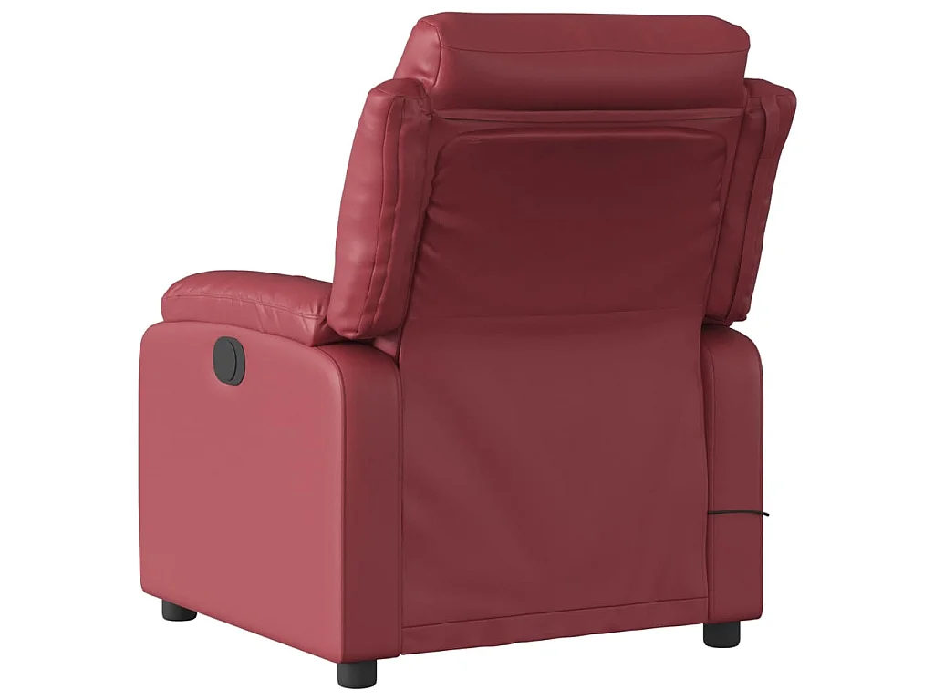 Massagesessel Elektrisch Weinrot Kunstleder