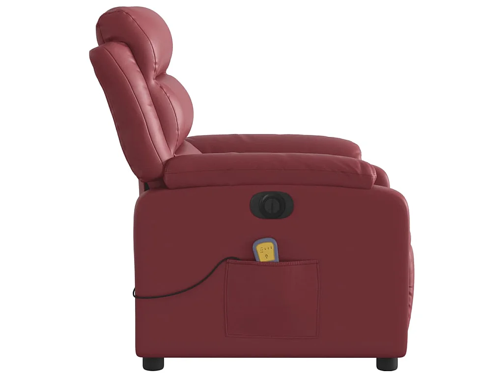 Massagesessel Elektrisch Weinrot Kunstleder