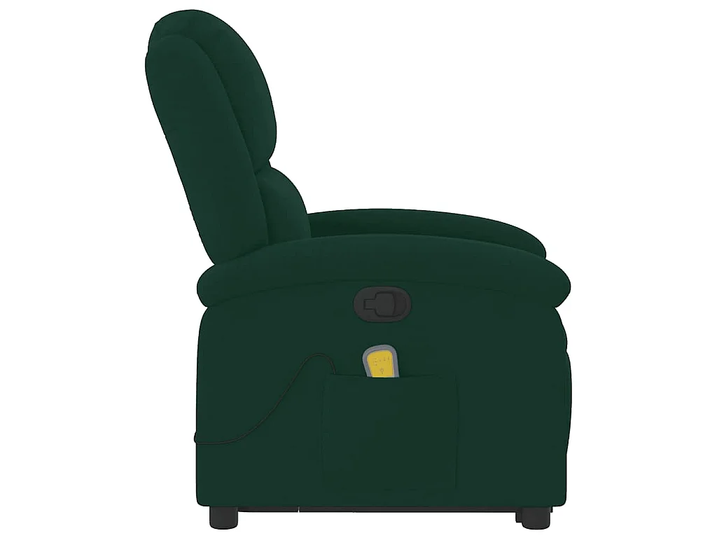 Fauteuil de massage inclinable Vert foncé Velours