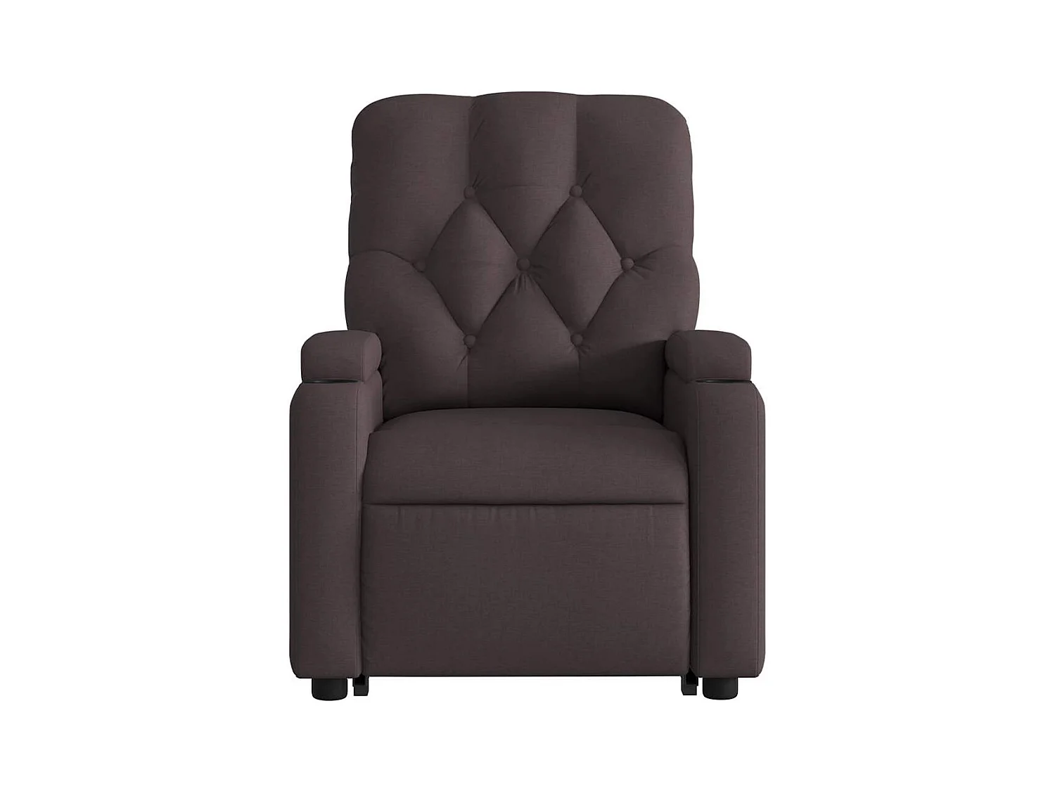 Fauteuil inclinable de massage électrique Marron foncé Tissu