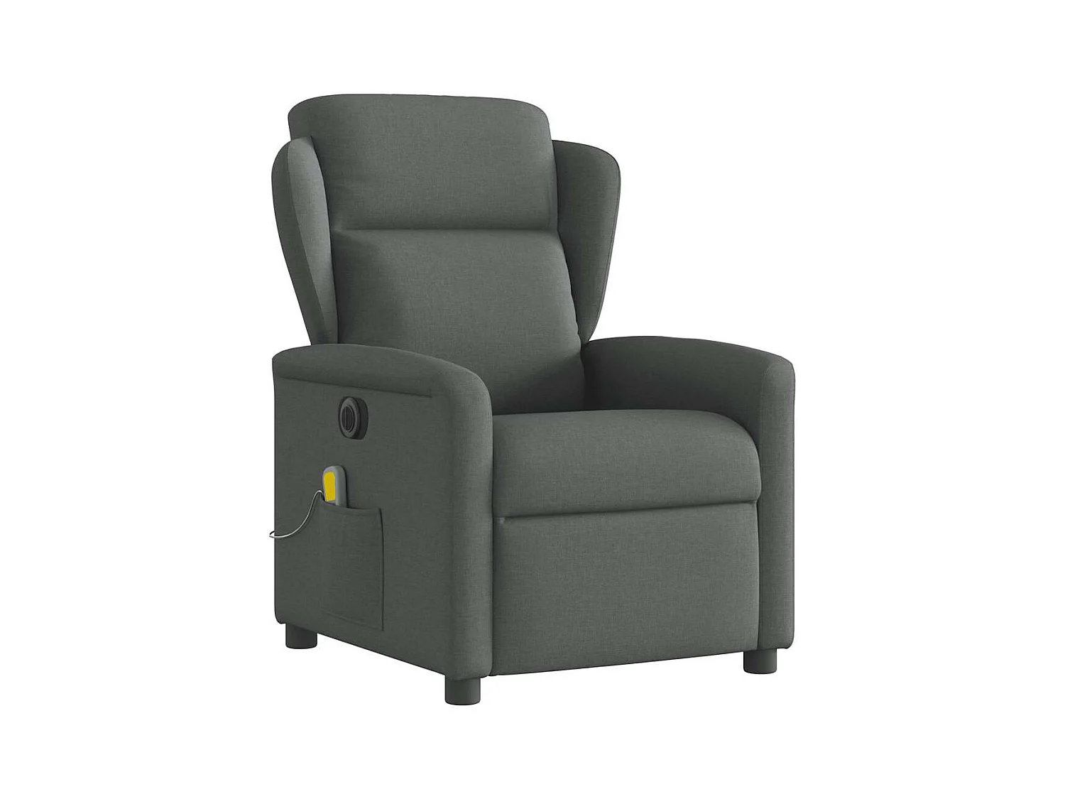 Fauteuil inclinable de massage électrique gris foncé tissu