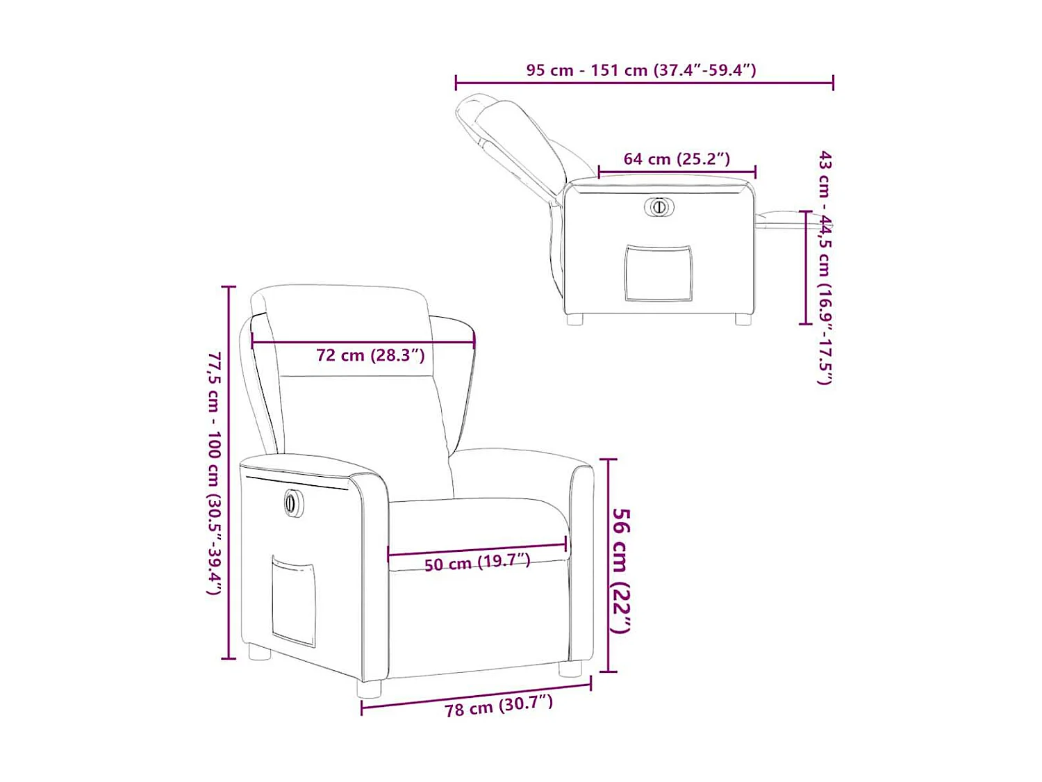 Massagesessel Elektrisch Dunkelgrau Stoff
