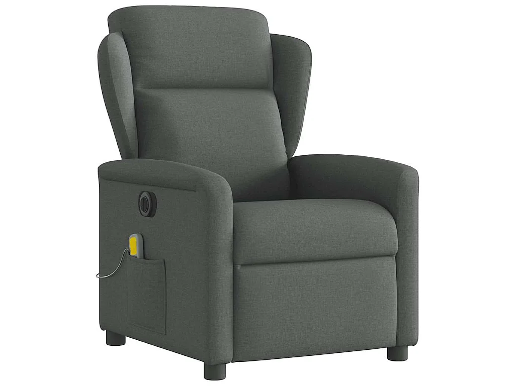 Massagesessel Elektrisch Dunkelgrau Stoff