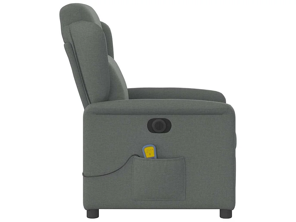 Massagesessel Elektrisch Dunkelgrau Stoff