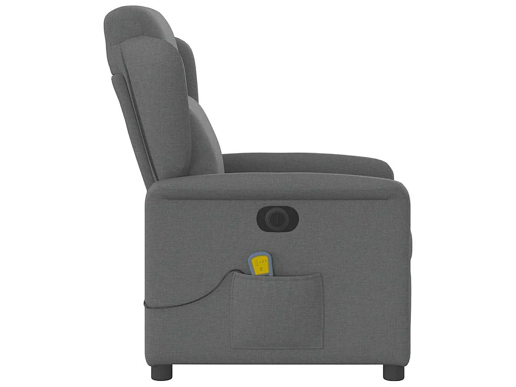 Massagesessel Elektrisch Dunkelgrau Stoff