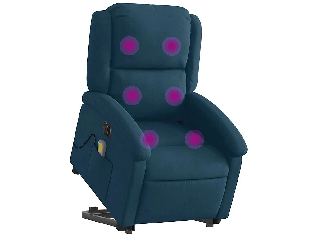 Fauteuil inclinable de massage électrique bleu velours