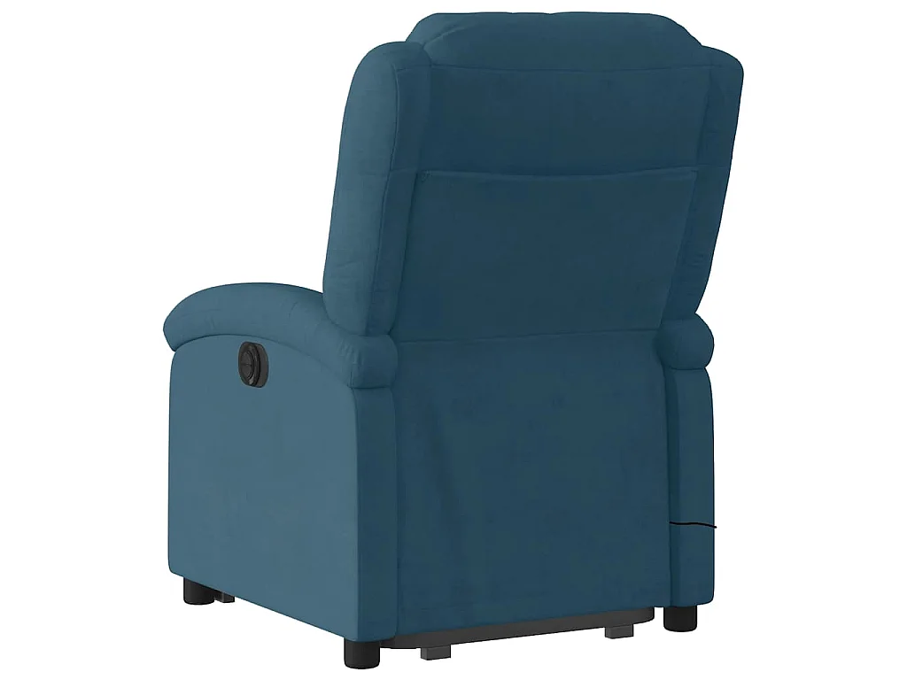 Fauteuil inclinable de massage électrique bleu velours