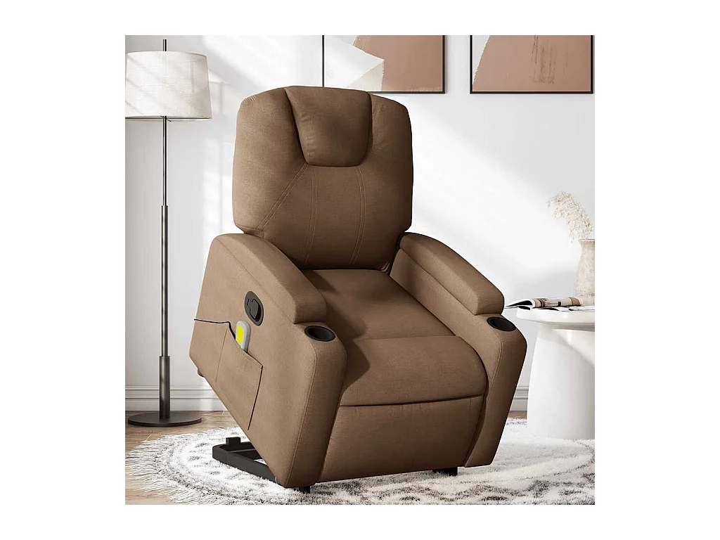 Fauteuil de massage inclinable Marron Tissu