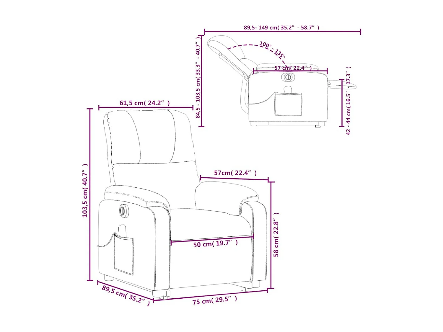 Massagesessel Aufstehhilfe Elektrisch Beige Mikrofasergewebe