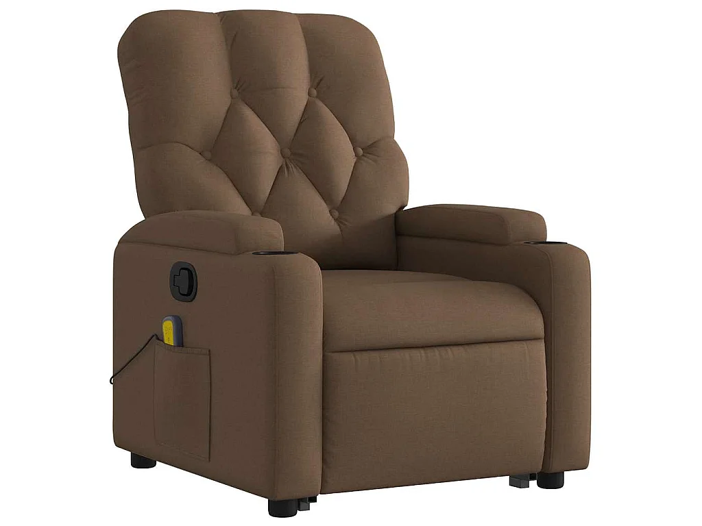 Fauteuil de massage inclinable Marron Tissu