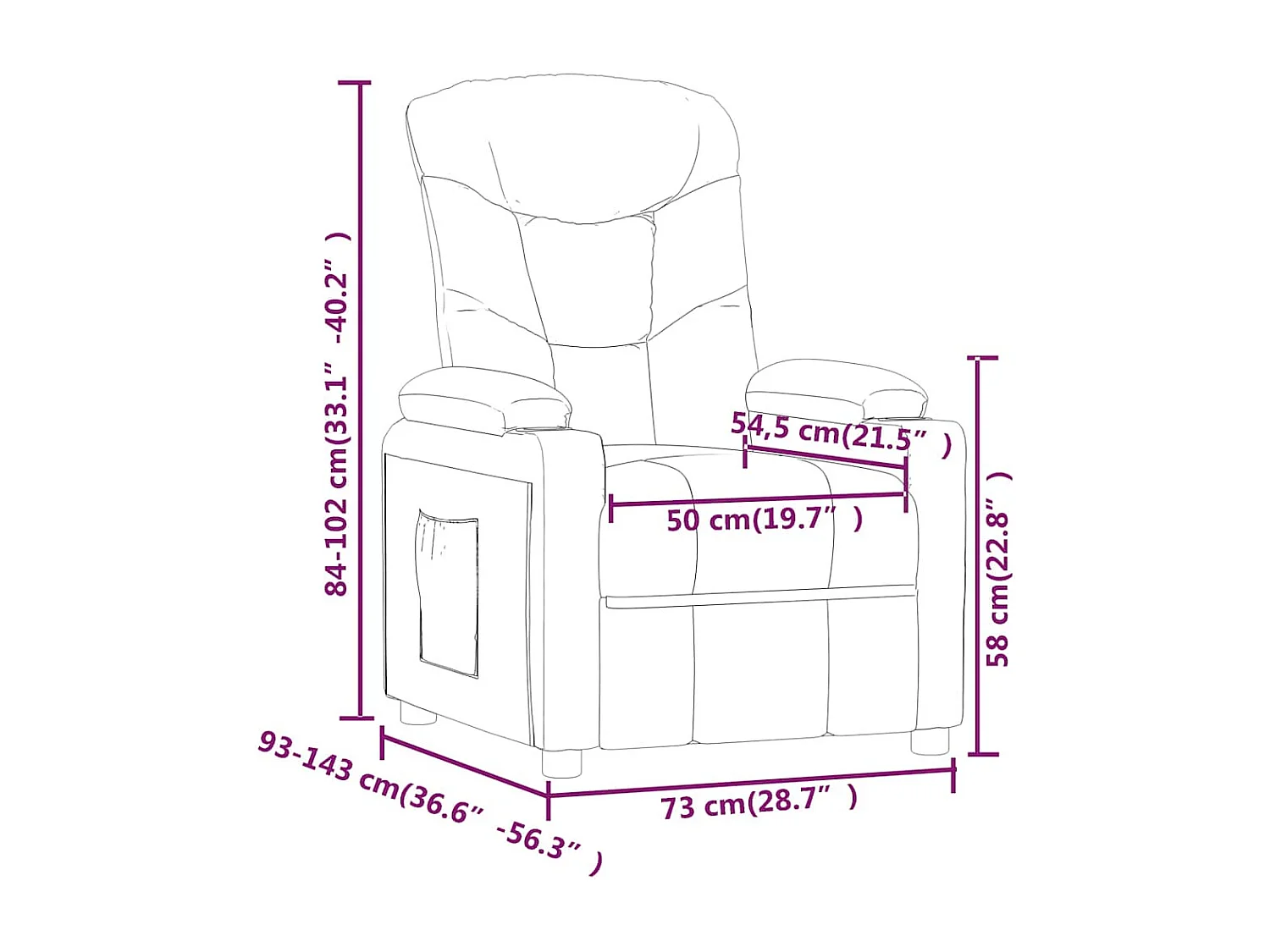 Sillón de masaje elevable tela rojo tinto