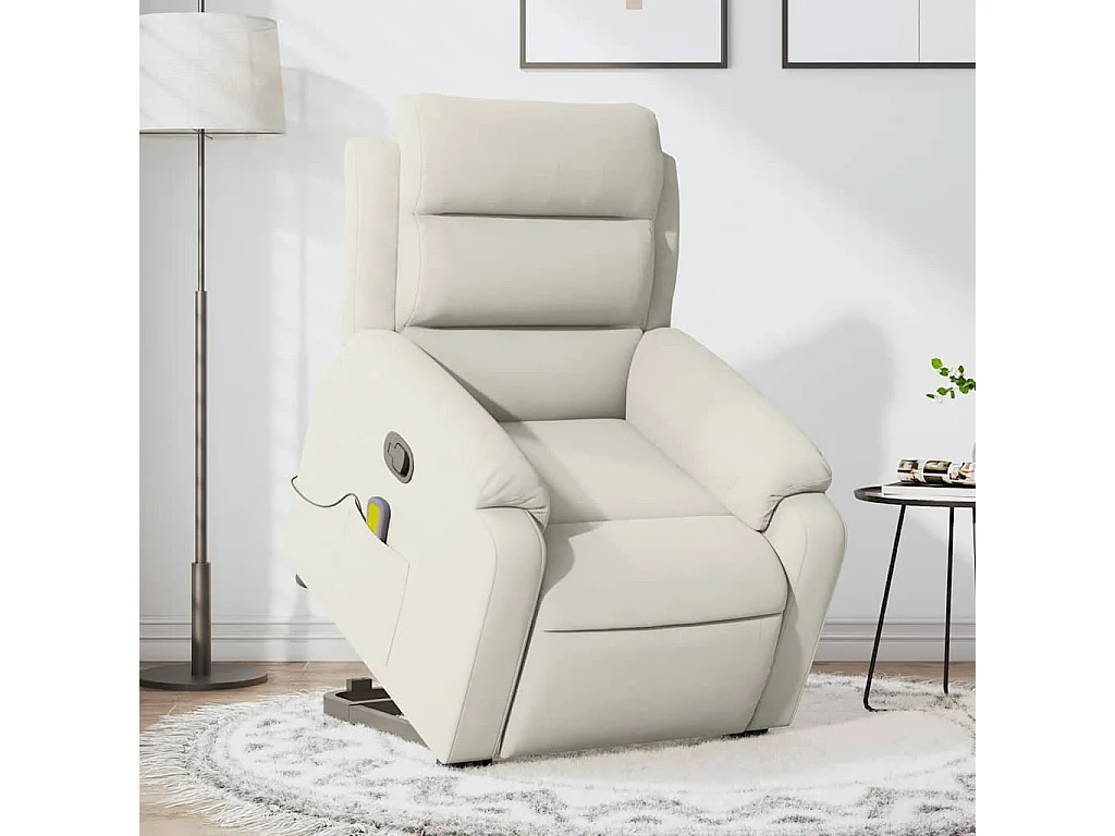 Fauteuil de massage inclinable Crème Velours