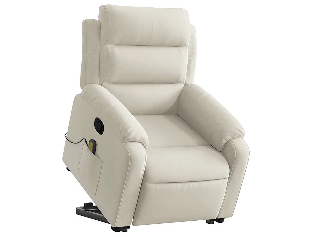 Fauteuil de massage inclinable Crème Velours