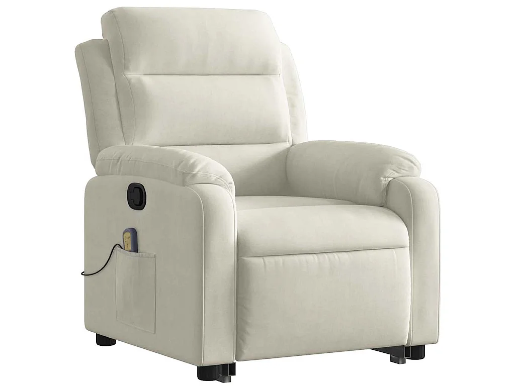 Fauteuil de massage inclinable Crème Velours