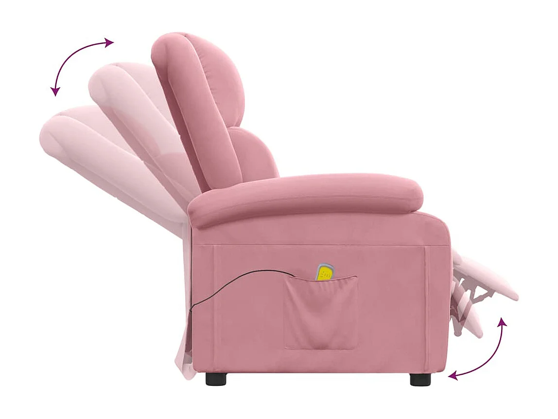 Poltrona Massaggiante Rosa in Velluto