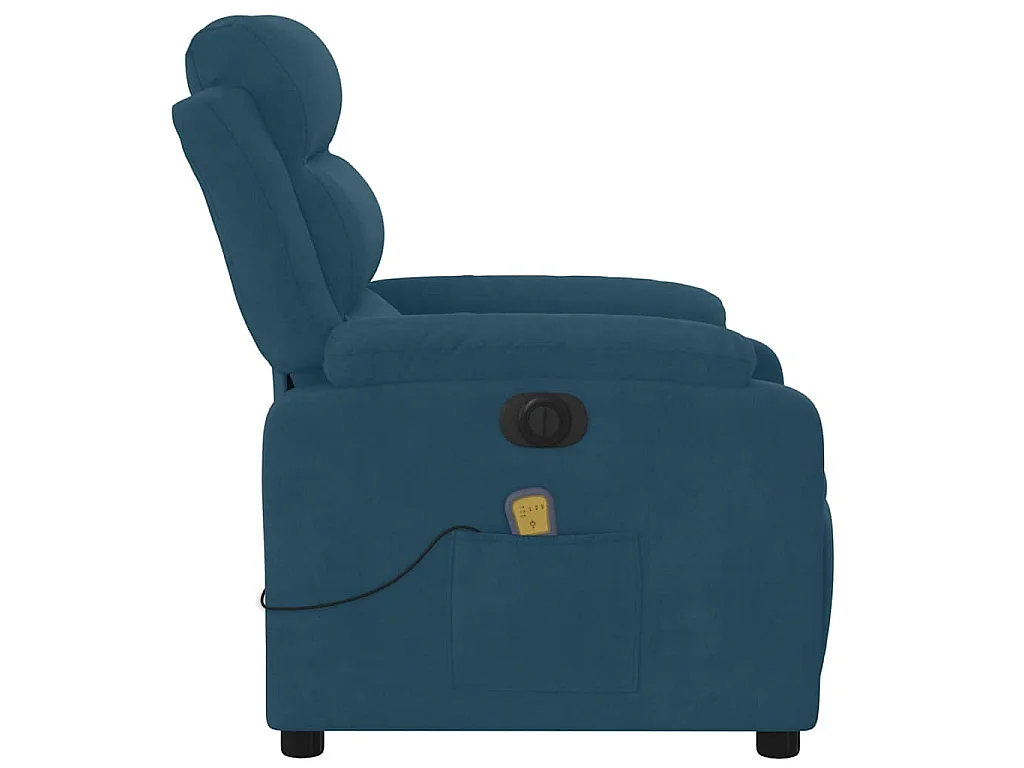 Massagesessel Elektrisch Blau Samt
