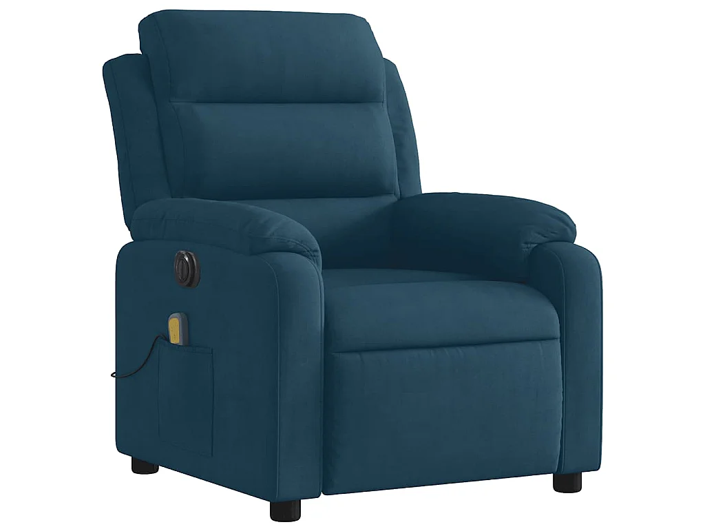 Massagesessel Elektrisch Blau Samt