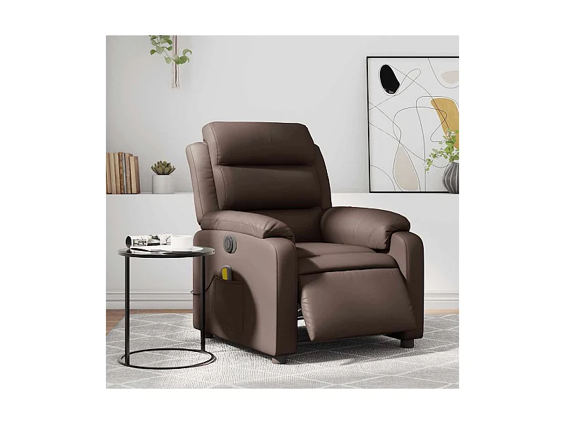 Poltrona Massaggiante Elettrica Marrone in Similpelle
