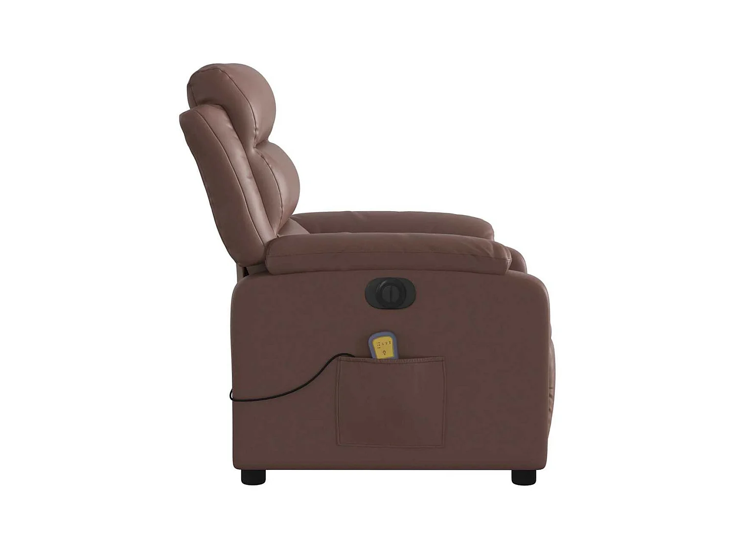 Fauteuil de massage inclinable électrique marron similicuir