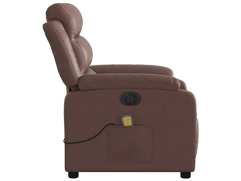 Fauteuil de massage inclinable électrique marron similicuir