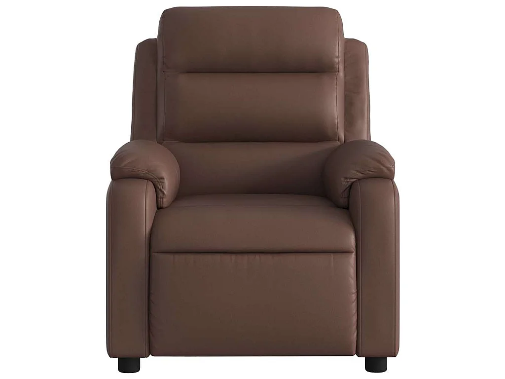 Fauteuil de massage inclinable électrique marron similicuir