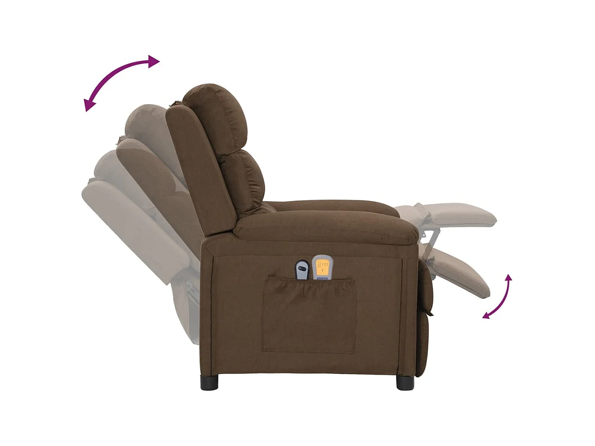Fauteuil électrique de massage Marron Tissu